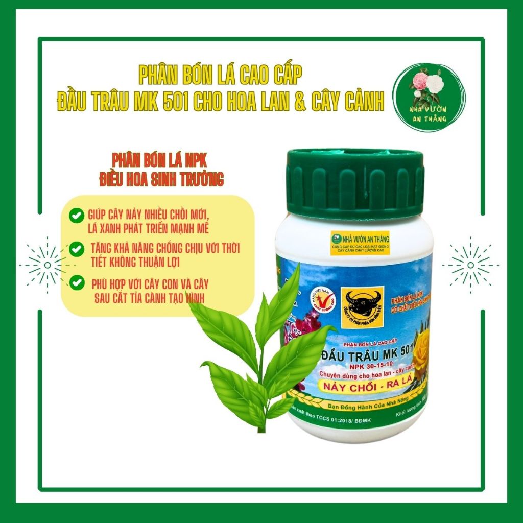 Phân bón lá NPK đầu trâu MK 501 giúp đâm chồi non nhanh