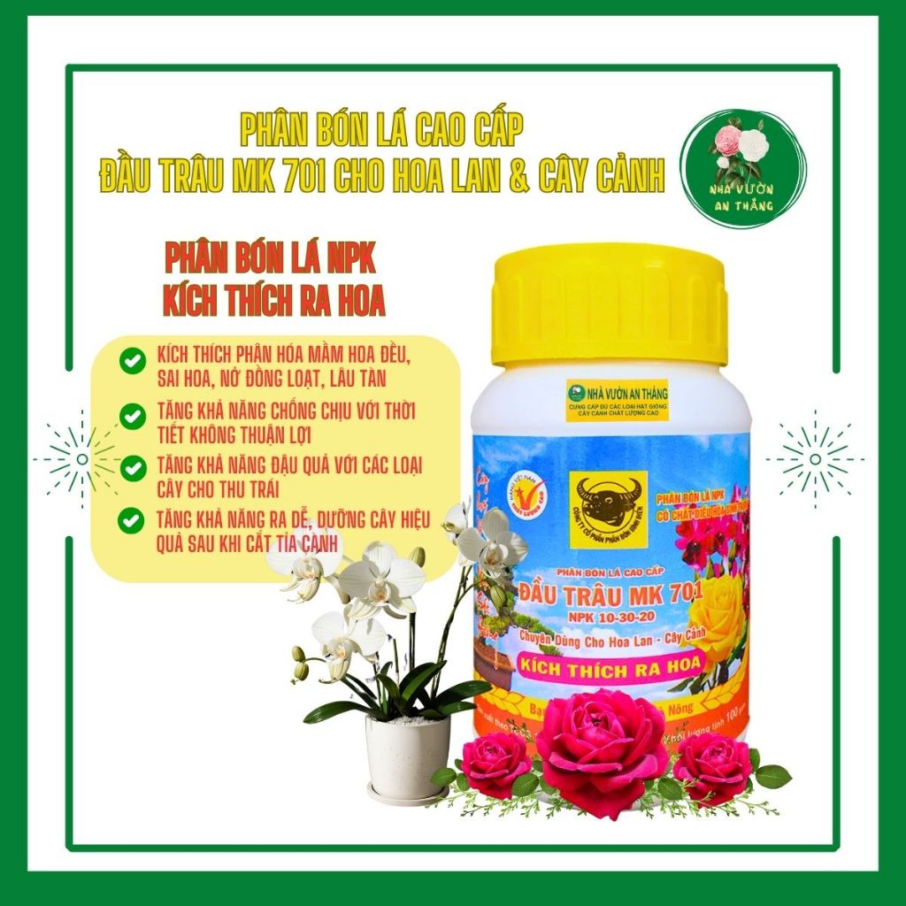 Phân bón lá NPK đầu trâu trung vi lượng MK 701 giúp hoa ra n