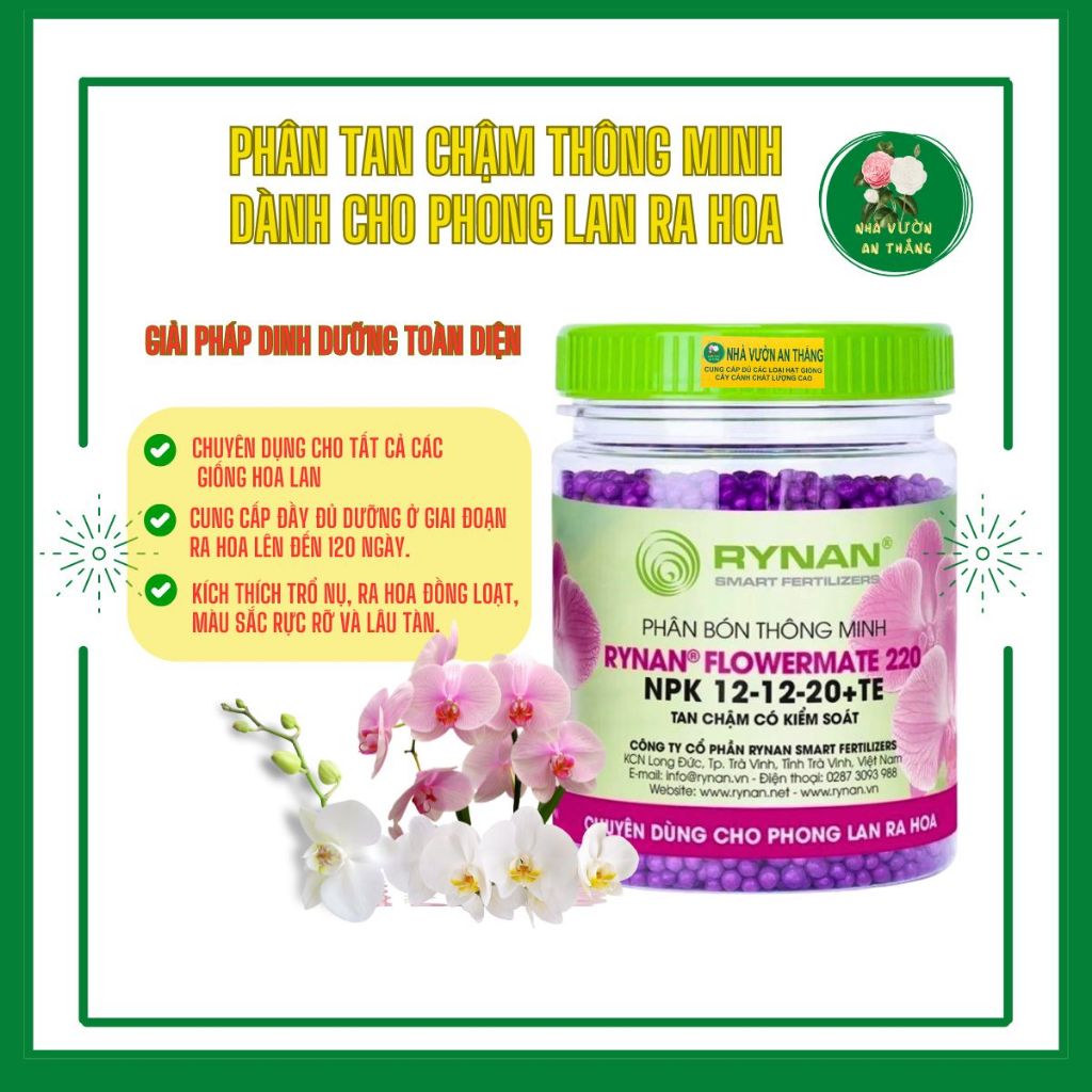Phân bón tan chậm thông minh Rynan chuyên dùng cho phong lan